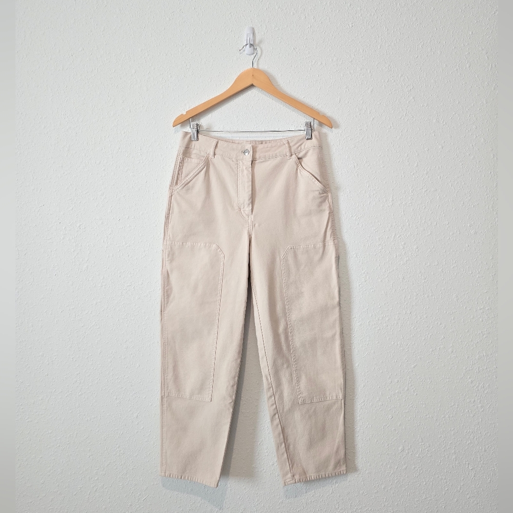 Aritzia Wilfred Cream Utility Patch Pocket Relaxed Pants 10 - Picture 2 of 10
